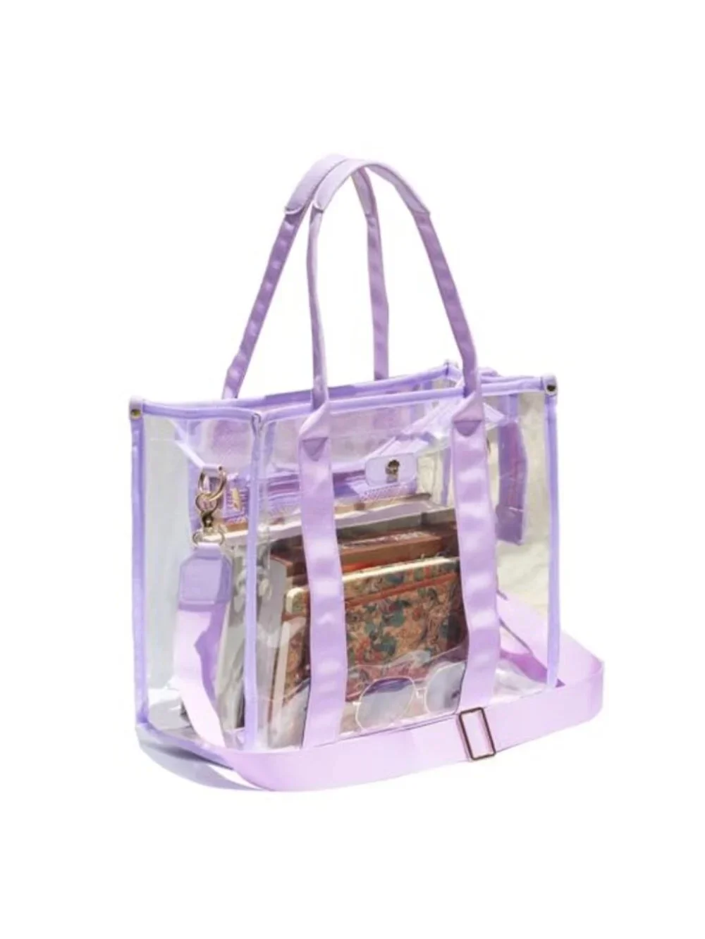 Stadium Approved Clear Tote Bag Waterproof TPU Adjustable Strap Crossbody